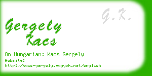 gergely kacs business card